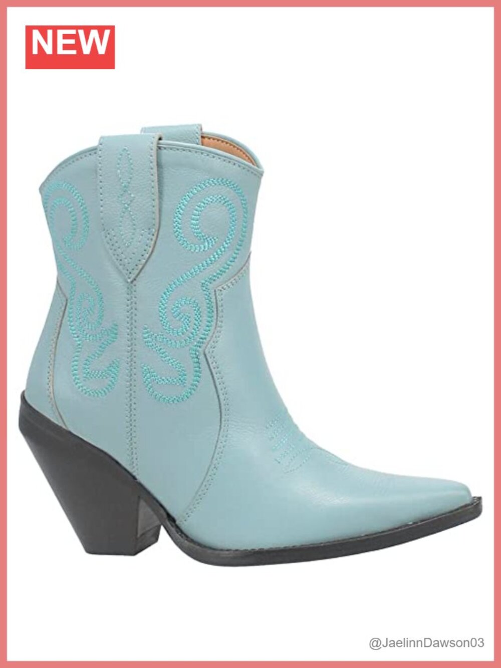 Dingo Snip Toe Ankle Bootie Leather Pull-On Embroidered